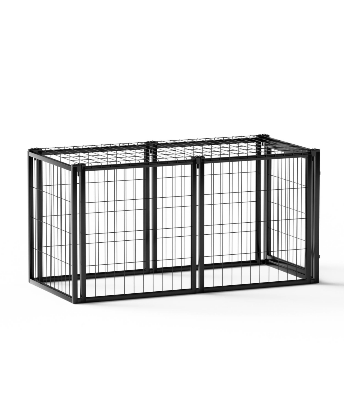 47&#x22; Dog Crate Kennel Playpen - Small/Medium Dogs, Black - Black