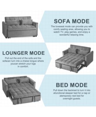 Convertible Sleeper Sofa Bed - Dark Grey