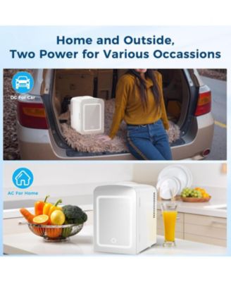 Makeup Compact Refrigerator With Mirror, 4L Mini Fridge for Bedroom, Car, Office & Dorm, Portable Small Cooler for Cosmetics