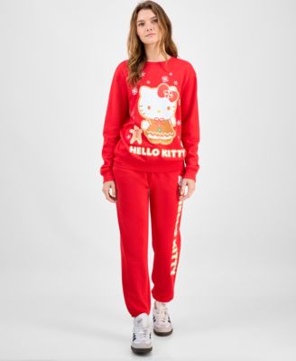 Juniors' Hello Kitty Holiday Graphic Cotton Sweatshirt