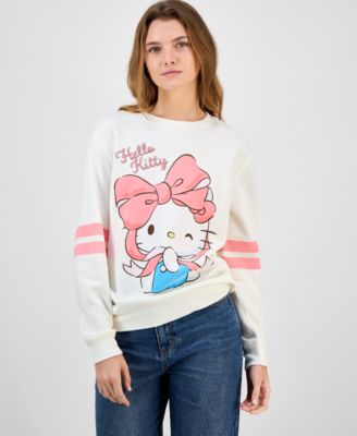 Love Tribe - Juniors' Hello Kitty Bow Cotton Crewneck Sweatshirt