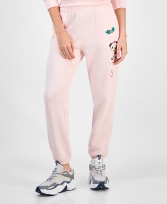 Juniors' Mickey & Minnie Holiday Graphic Jogger Sweatpants
