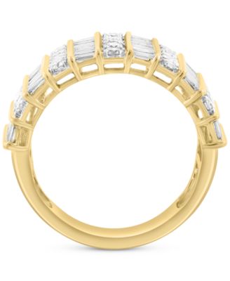 EFFY&reg; Diamond Round & Baguette Multirow Statement Ring (1-7/8 ct. t.w.) in 14k Gold