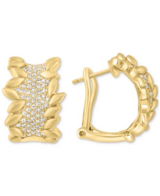 EFFY Collection - Diamond Pav&eacute; Vine Inspired Huggie Hoop Earrings (1/2 ct. t.w.) in 14k Gold