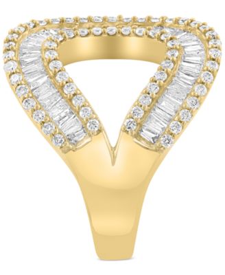 EFFY&reg; Diamond Round & Baguette Looped Cuff Ring (1-5/8 ct. t.w.) in 14k Gold
