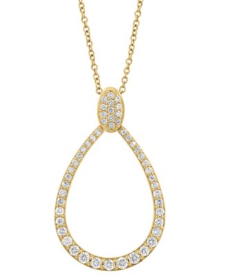 EFFY Collection - Diamond Teardrop Pendant Necklace (3/4 ct. t.w.) in 14k Gold, 17" + 1" extender