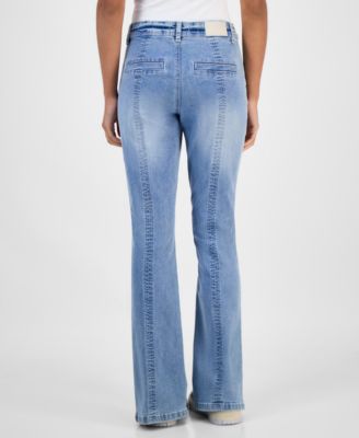 Juniors' Mid-Rise Seamed Bootcut Jeans 