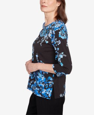 Petite Floral Asymmetric Top