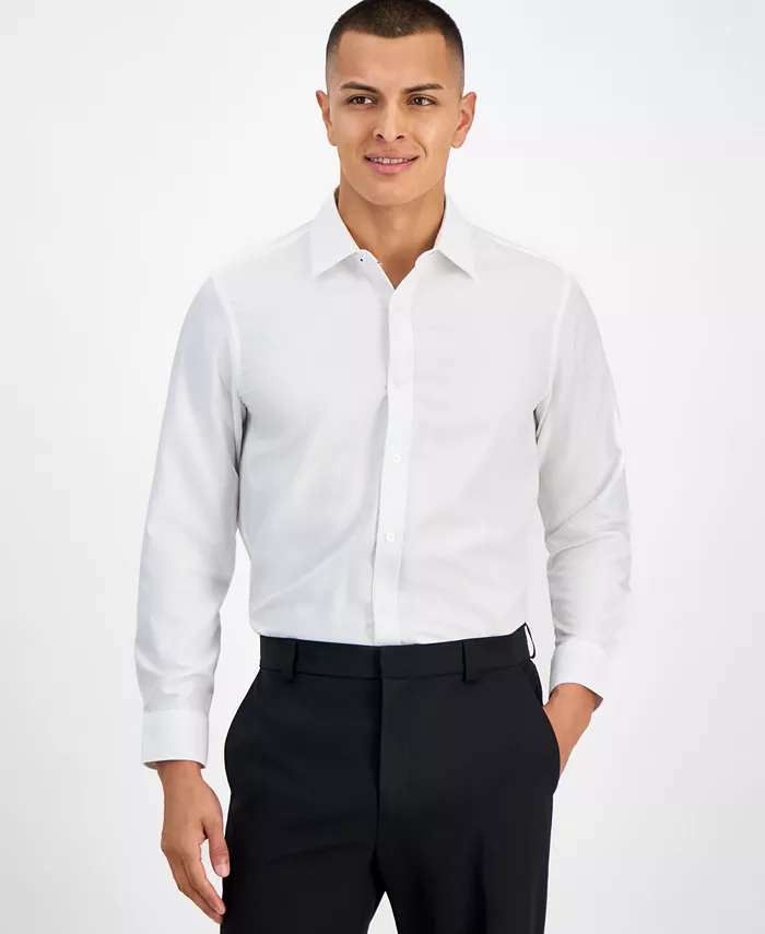 Men's Four Way Stretch Geo Print Button Down Dress Shirt