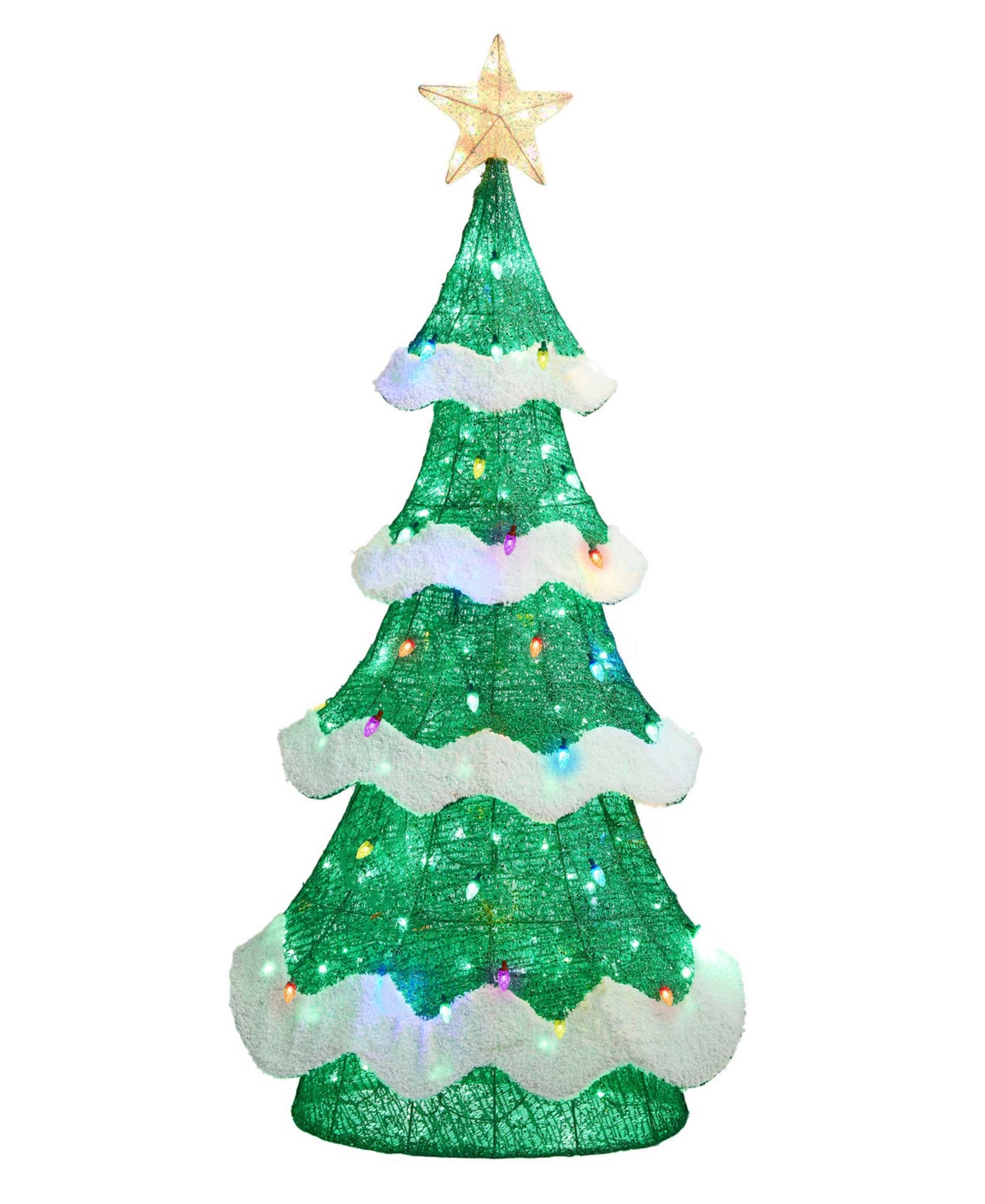 Glitzhome 74.5" Lighted Mesh 3d Christmas Tree In Multi