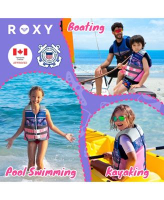 Youth Life Vest, USCG Approved Evoprene Daily CGA Life Jacket, for Girls 55-88 lbs