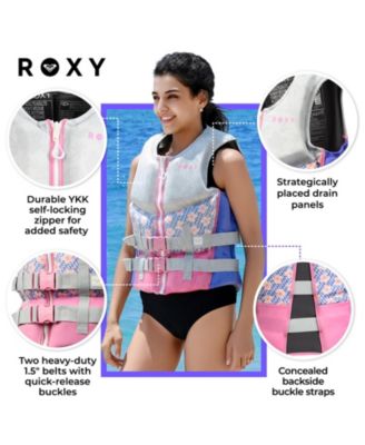 Roxy Women's Life Vest, USCG Approved Life Jacket, Evoprene PFD for water sports