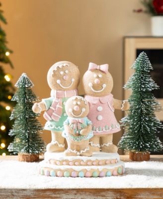 10.25" Resin Christmas Gingerbread Man Family Figurine