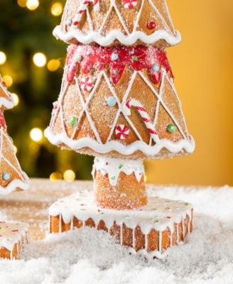 Resin Christmas Tree Figurine, Set of 2