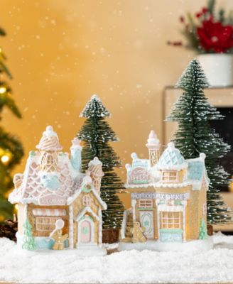 Resin Christmas Macaron Village, Set of 2