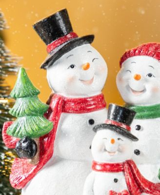 10.25" Resin Christmas Snowman Family Figurine