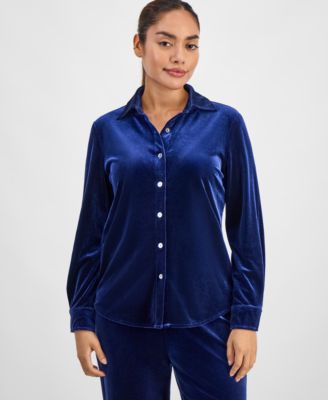 AK Anne Klein - Petite Velour Shirt
