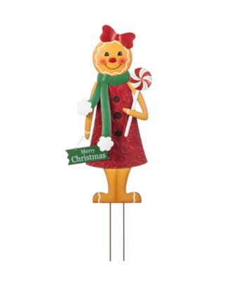 36" Metal Christmas Gingerbread Man Yard Stake