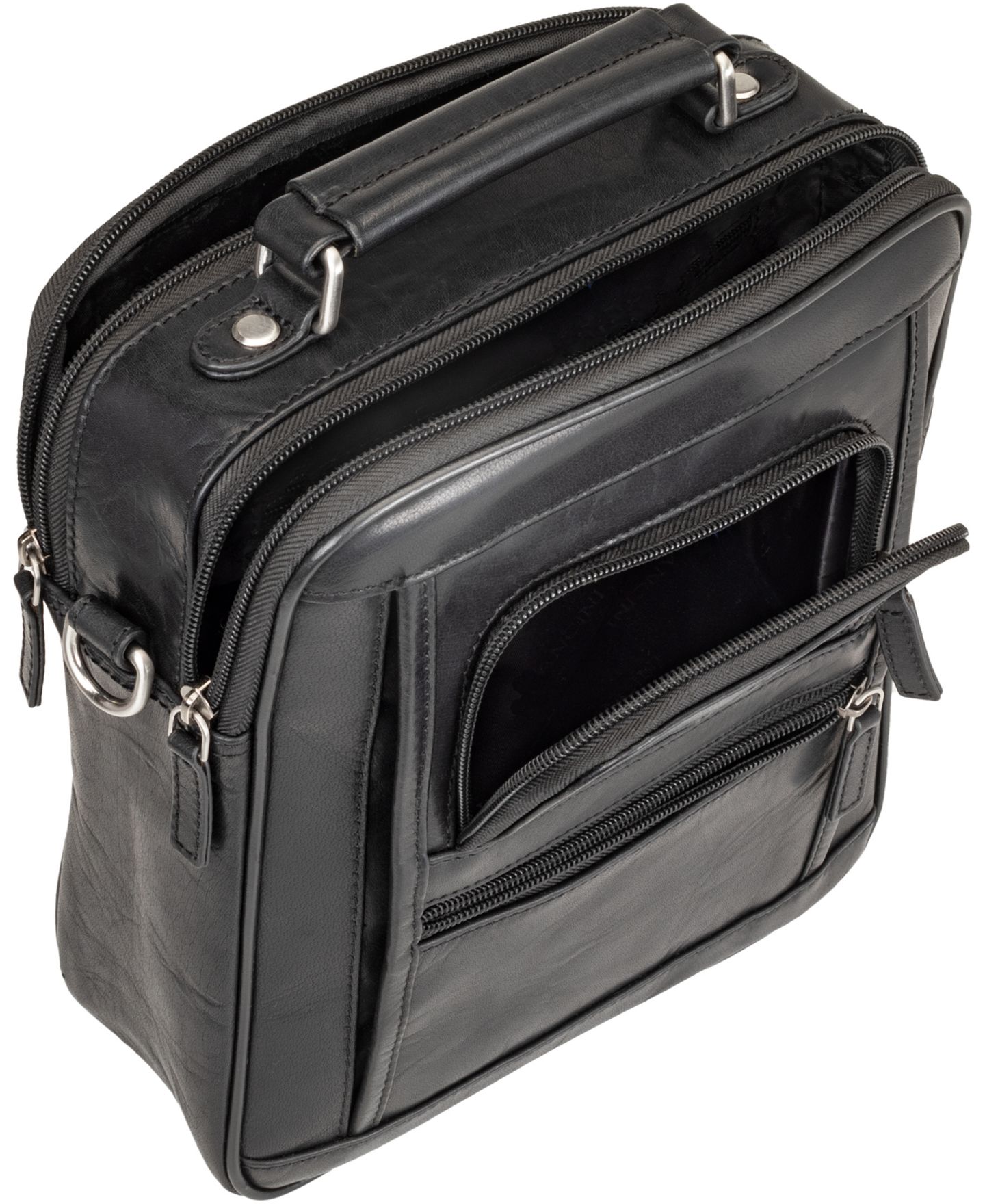Мужская сумка Mancini Buffalo Double Compartment, цвет: Чёрный — фото 4