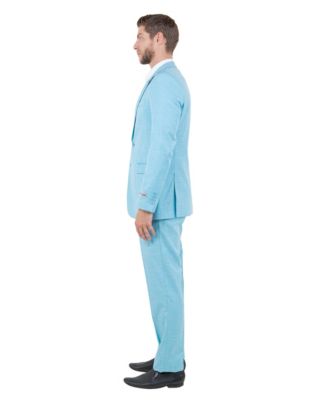 Big & Tall Solid Textured 3-Piece Jacket With Solid Vest And Pants Suit Notch Lapel