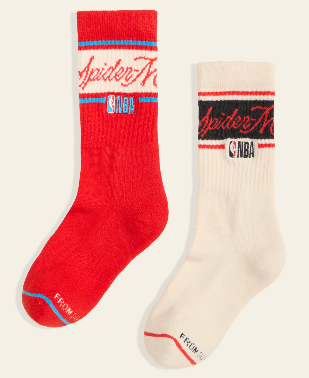 Macy's Marvel X Nba 2-pk. Spider-man Knit Socks, Macy's Exclusive In Multi