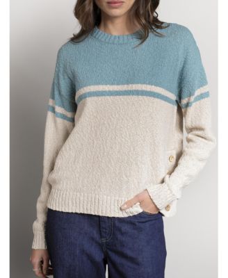 Women's Slub Yarn Colourblock Sweater