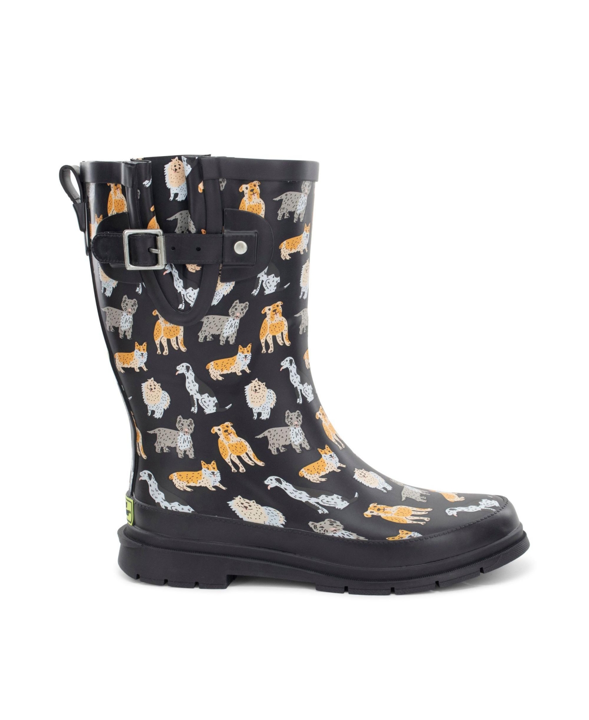 Womens Dog Pack Mid Rain Boot - Black