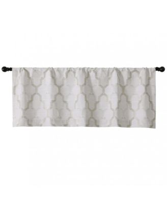 Living Shabby Trellis Clover Rod Pocket Window Curtain Valances - 56 in. W x 14 in. L, Turquoise