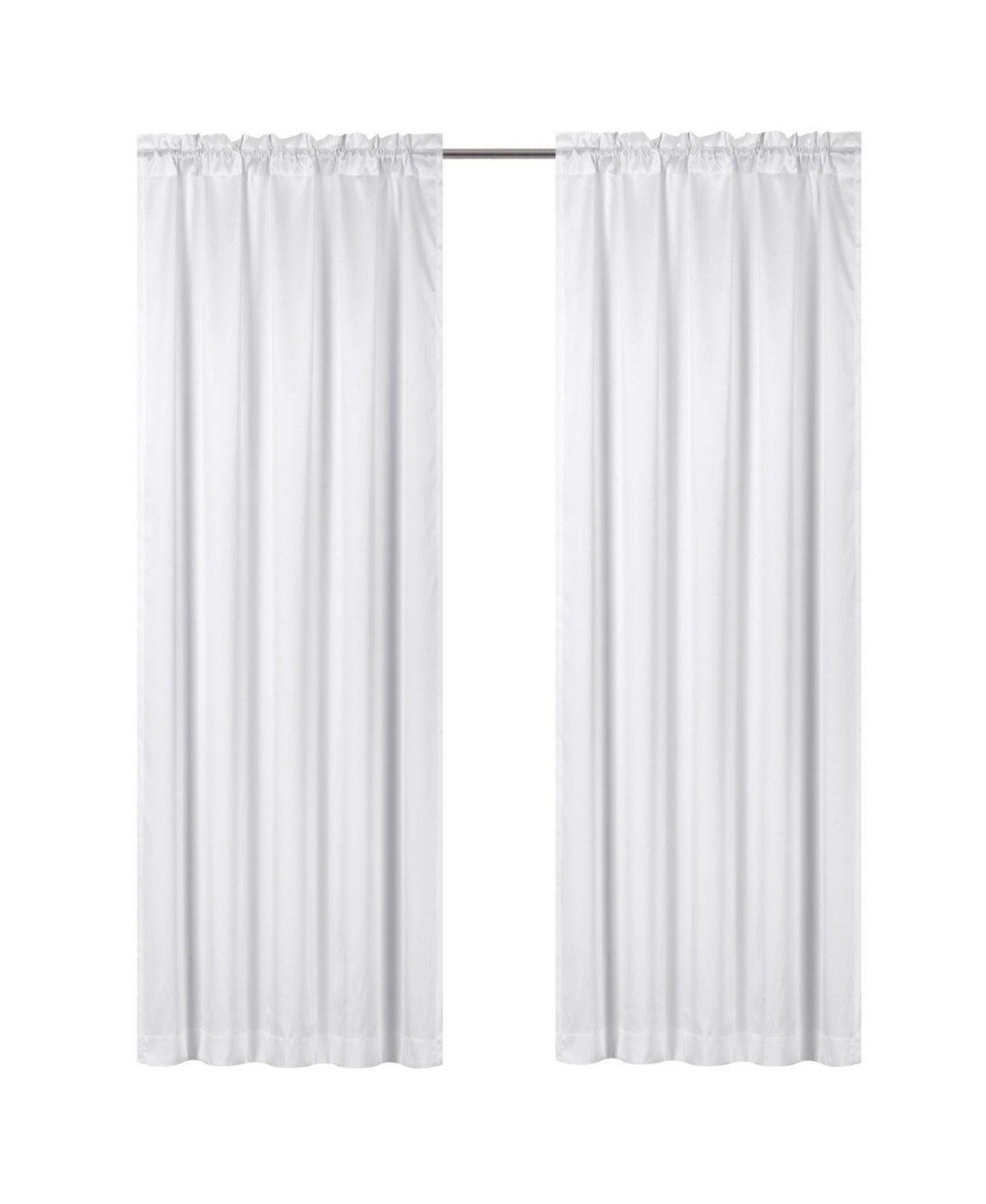 Basic Faux Silk Rod Pocket Shimmery Sheer Single Window Curtain Panel - 52 in. W x 84 in. L - Brown