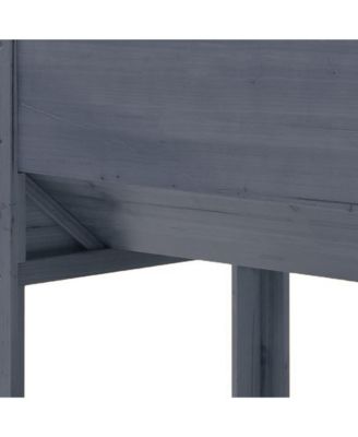 48" Fir Wood Raised Garden Bed w/ Tool Hooks,