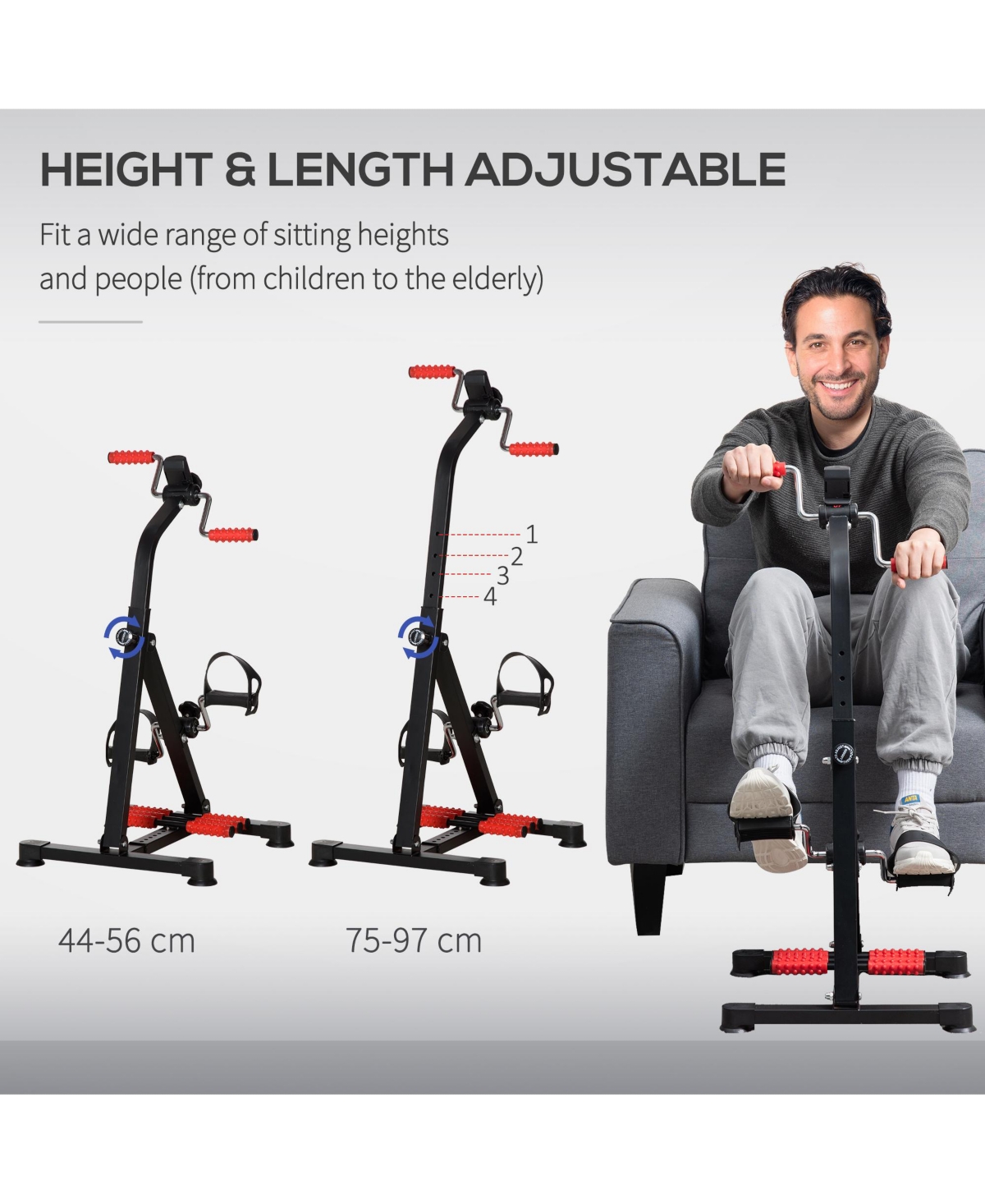 Soozier Pedal Exerciser for Leg/Arm with Lcd Display & Foot Massage Roller