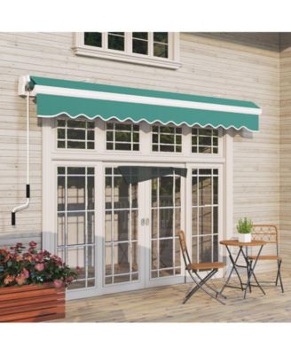 13' x 8' Manual Retractable Awning Sunshade Shelter,