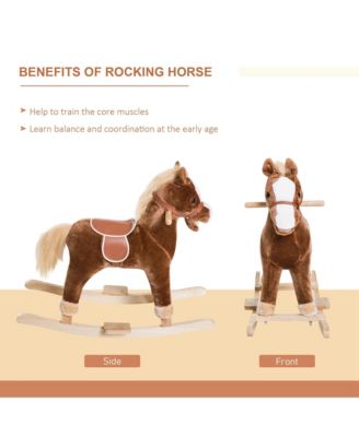 Kids Ride on Rocking Horse Toddler Plush Toy,