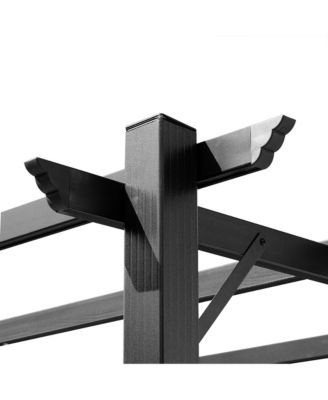 10' x 13' Pergola with Retractable Shade Canopy, Aluminum,