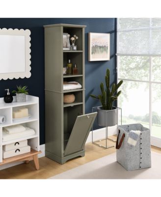 64" Tall Bathroom Storage Cabinet with Adjustable Shelves, Laundry Hamper & Hidden Storage