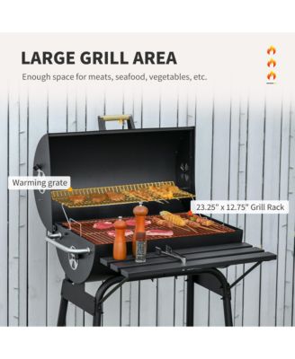 30" Portable Charcoal BBQ Grill with Storage Shelf and Wheels