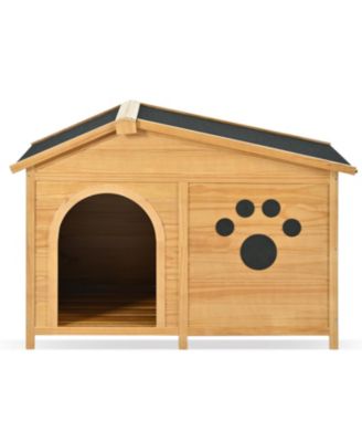 48" Wooden Dog House with Porch & Fencing