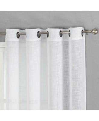 2 Pack Lux Thread Premium Woven Grommet Top Sheer Curtain Panels - Spice