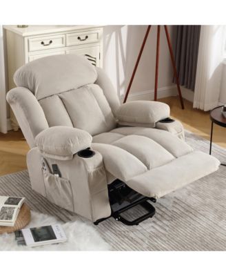 Power Lift Recliner Chair with Heat and Massage Electric Fabric Recliner Chair for Elderly