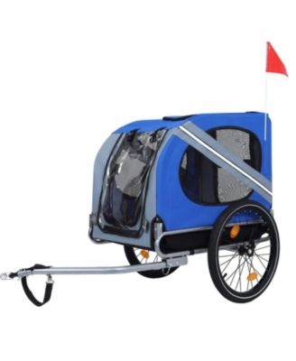 Dog Bike Trailer - 120LB Capacity All-Terrain Blue-Gray