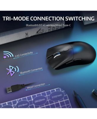Wireless Gaming Mouse,Tri-Mode Connection (2.4G/Wired/BT5.2),55g Lightweight,18K DPI Optical Sensor, 20 Million Key Life,Ergonomic Design,for PC/Laptop/Win/Mac