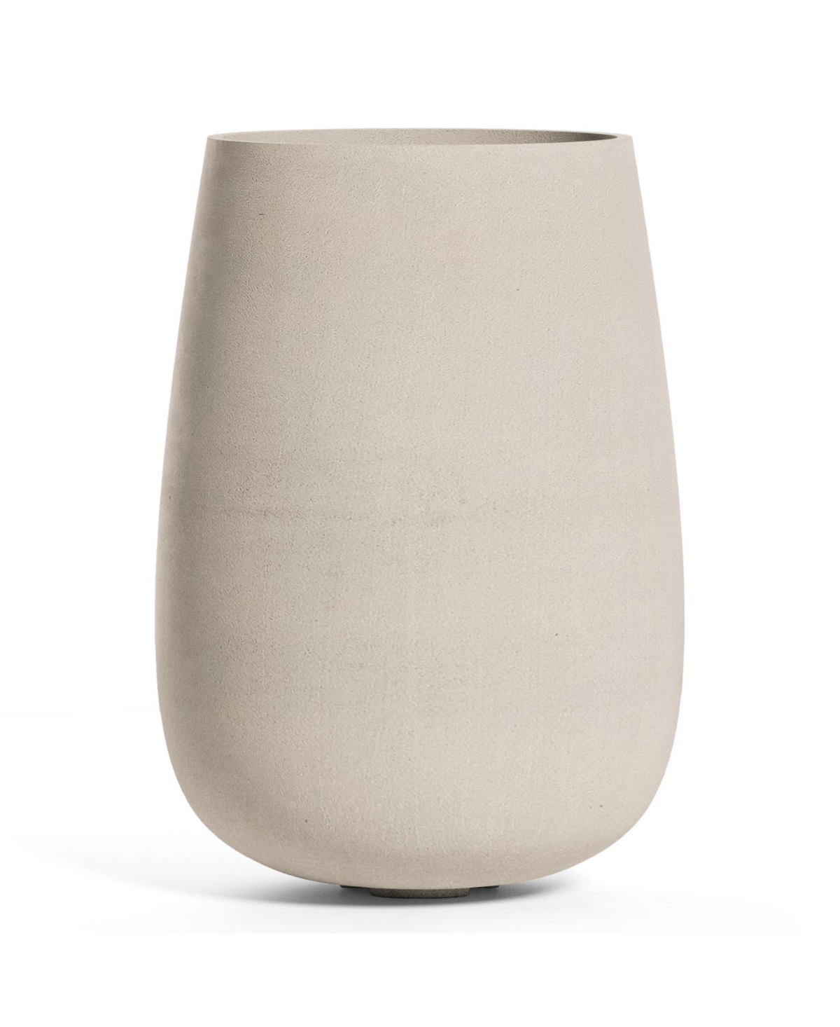 Mondo High Tall Planter &#x2013; Stone Finish &#x2013; Fiberglass Indoor/Outdoor and Weather-Resistant Round Planter D x H - Dark grey