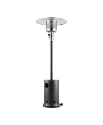 Hammered Finish Tall Propane Heater with Integrated Table – Elegant Outdoor Heating Solution for Patio or Garden