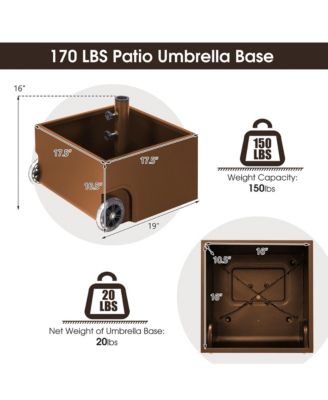 170lbs Patio Umbrella Base Stand Wheels Planter Outdoor Heavy Duty Garden