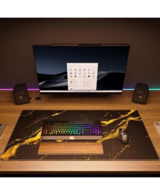 Large Gaming Mouse Pad Extended Mousepad with Micro-Weave Cloth, Non-Slip Base, Water Resist Keyboard Pad for Office Home, 31.5x15.7in