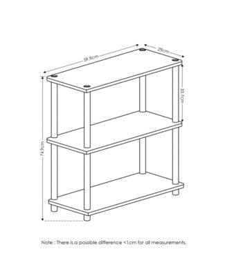 3-Tier Compact Multipurpose Shelf Display Rack, Light Blue/White