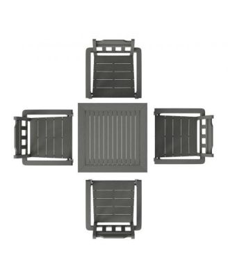 5-Piece Outdoor Dining Set with Square Table and Chairs for Deck or Backyard