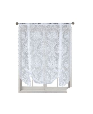 Country Farmhouse Shabby Chic Floral Lace Tie Up Single Curtain Shade - 42 in. W x 63 in
