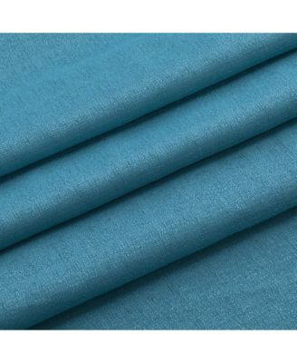 Semi Sheer Flax Styled Turquoise Rod Pocket Single Window Curtain Panel - 52 in. W x 84 in. L