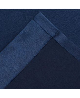 Ultra Lux Faux Silk Regency Crinkle Rod Pocket Semi Sheer Single Curtain Panel - 52 in. W x 84 in. L, Navy
